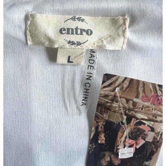 Entro Womens Floral Print Ruffle Hem Bell Short Sleeve Dress Size Large - Picture 3 of 12